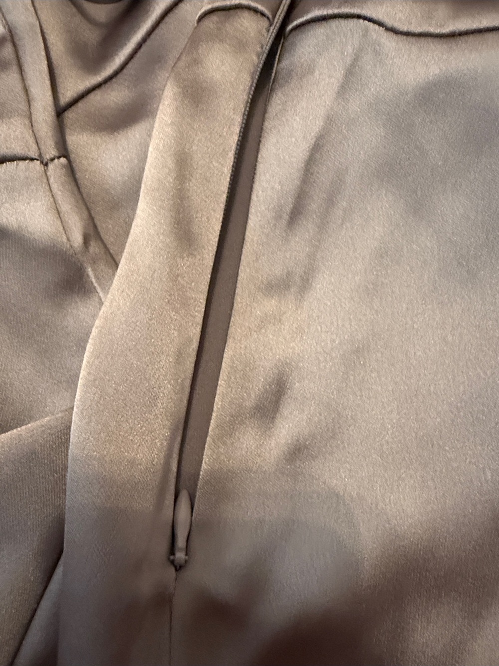 LOFT Taupe Satin Ruffle Tie-Front Camisole - Picture 4 of 4